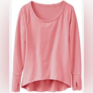 Athleta Coral French Terry Sharkbite Top